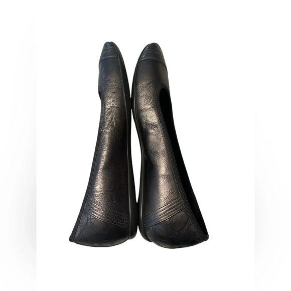 DONALD J. PLINER 7 M Hideyo Bronze Brown Flats Cap Toe Slip On Textured Print - Picture 2 of 8